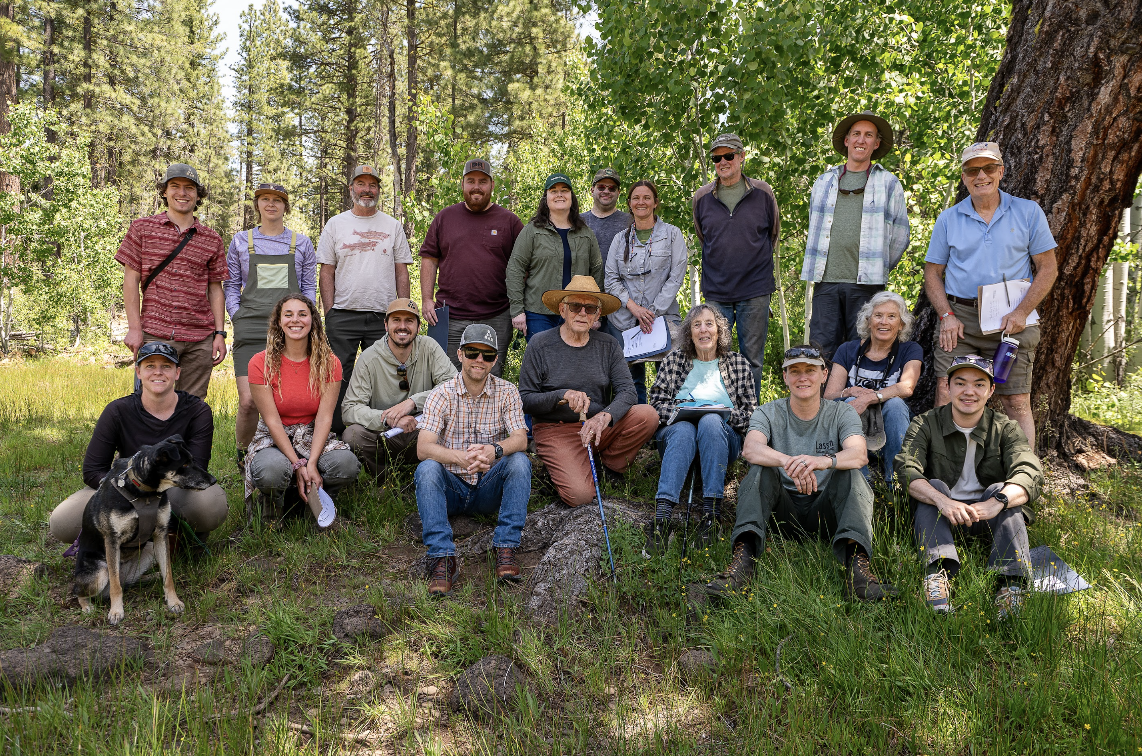 Screenshot 2026-08-19 at 11.45.16 AM The South Lassen Watershed Group (SLWG) poses for a group photo on a field tour near Robbers Creek, CA
